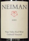 Neiman Napa Valley Red Wine 2001 label