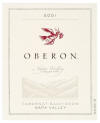 Oberon Napa Valley cabernet 2001 label on McNees.org/winesite