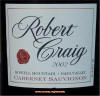 Robert Craig Howell Mountain Cabernet 2002 Label