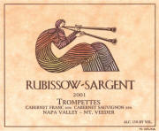 Rubissow Sargent Trompettes 2001 label on McNees.org/winesite