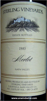 Sterling Napa Valley Merlot 1985