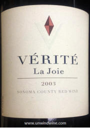 Verite La Joie Sonoma County Red Wine 2003