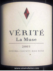 Verite La Muse Sonoma County Red Wine 2003