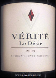 Verite Le Desir Sonoma County Red Wine 2003