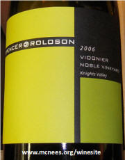 Spencer Roloson Knights Valley Noble Vineyard Viognier 2006 label