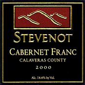 Stevenot 2000 Cabernet Franc label