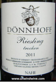 Donnhoff Nahe torcken Riesling 2011