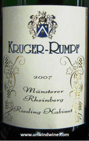 Kruger-Rumpf Munsterer Rheinberg Riesling Kabinet 2007