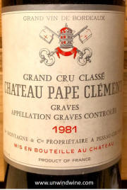 Chateau Pape Clement Graves 1981