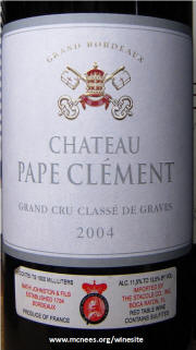 Chateau Pape Clement Graves 2004 magnum label