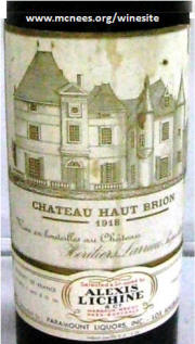 Chateau Haut Brion 1918 label