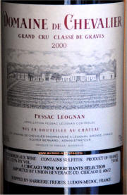 Chateau Domaine de Chevalier 2000 label on McNees.org/winesite