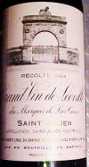 Chateau Leoville Las Cases 1984 label on McNees.org/winesite