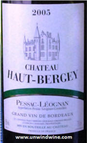 Chateau Haut Bergey Pessac-Leognan 2005
