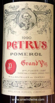 Chateau Petrus 1990 Label