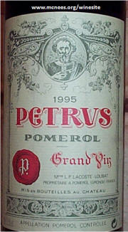 Chateau Petrus 1995 label