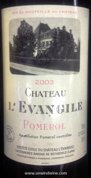 Chateau L'Evangile Pomerol Bordeaux 2003