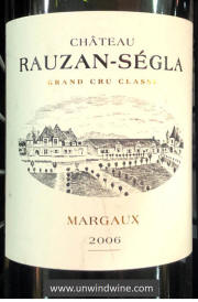 Chateau Rauzan Segla 2006 Margaux label  