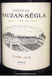 Chateau Rauzan Segla 2005 Margaux label