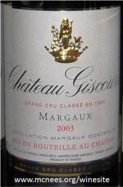 Chateau Giscours Marqaux 2003