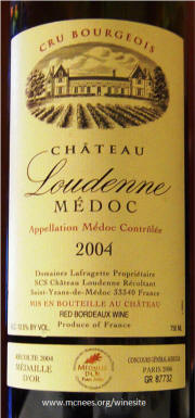 Chateau Loudenne Medoc Bordeaux 2004 label