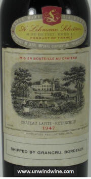 Lafite Rothschild 1947 label