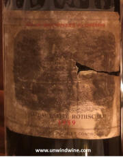 Chateau Lafite Rothschild 1959 label