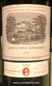 Chateau Lafite Rothschile 1970 label