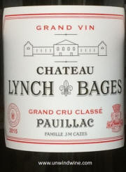 Chateau Lynch Bages 2015 label