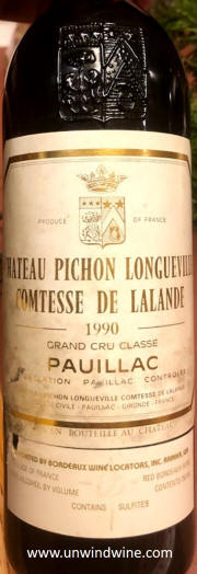 Chateau Pichon Lalande 1990 label