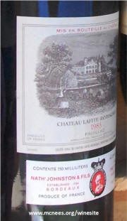 Chateau Lafite Rothchild 1983 label