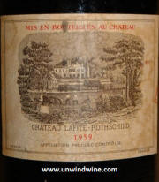 Chateau Lafite Rothschild 1959 label