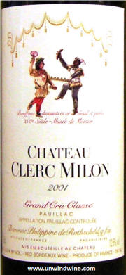 Chateau Clerc Milon Pauliiac 2001