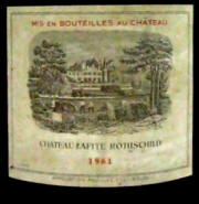Chateau Lafite Rothschild 1961 label