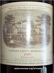 Chateau Lafite Rothschild 1989 label
