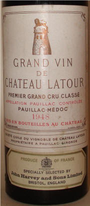 Chateau Grand Vin Latour Paulliac Bordeaux 1948