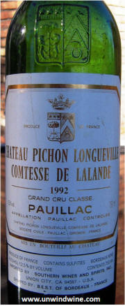 Chateau Pichon Lalande Pauillac 1992