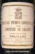 Chateau Pichon Lalande 1998 label