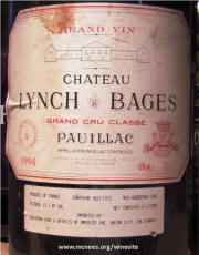 Chateau Lynch Bages 1994 label