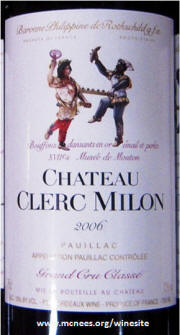Chateau Clerc Milon Pauillac 2006 label