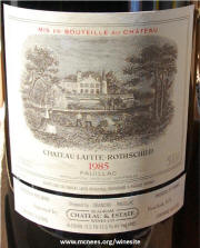 Chateau Lafite Rothschild 1985 3000 label 
