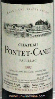 Chateau Pontet Canet Pauiillac 1982
