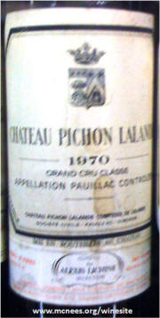 Chateau Pichon Lalande 1970