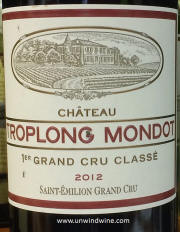 Chateau Troplong Mondot St Emilion 1st Grand Cru 2012