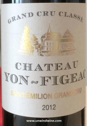 Chateau Yon-Figeac St Emilion Grand Cru Classe 2012