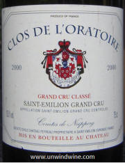 Clos de L'Oratoire 2000 - St Emilion Bordeaux