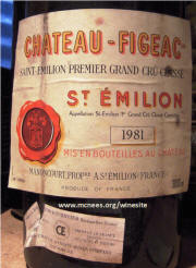 Chateau Figeac St Emilion 1981 label