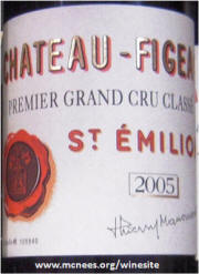 Chateau Figeac St Emilion 2005 label
