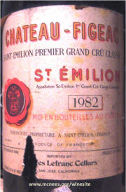 Chateau Figeac St Emilion 1982 label