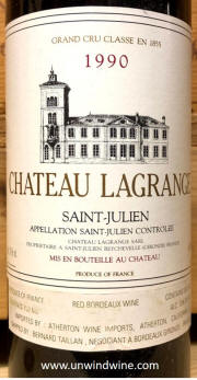 Chateau LaGrange St Julien Bordeaux 1990